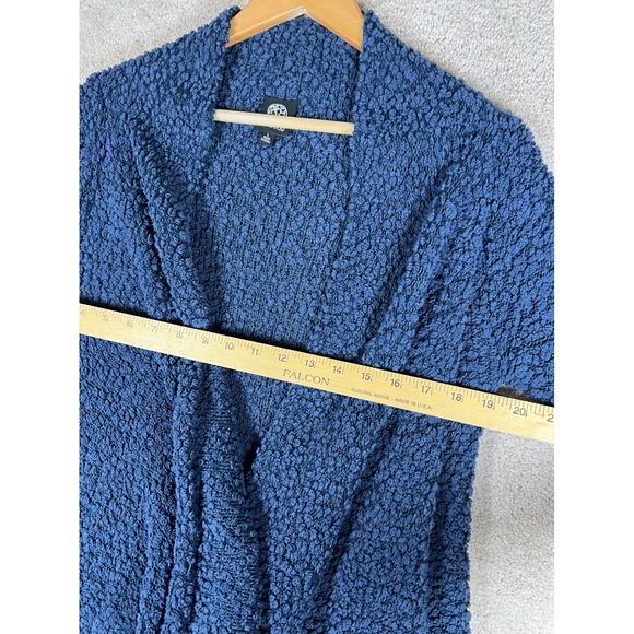 Bobeau Womens L Blue Open Front Cardigan Sweater Popcorn Knit Cozy Casual BOHO - Picture 7 of 9